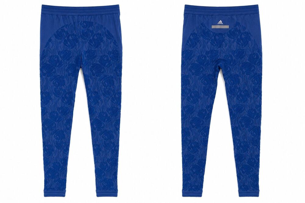 Stella McCartney X Adidas Blue Floral Athletic Leggings Small